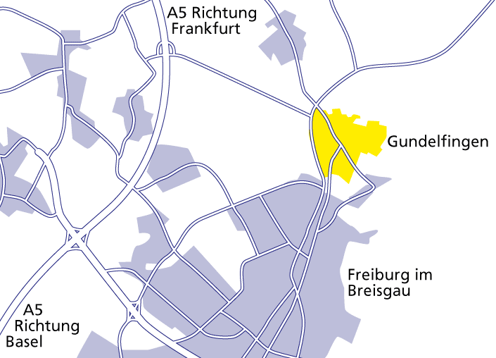 Autobahnausfahrt Freiburg Nord, Ausfahrt Gundelfingen Anfahrt Rückenspezialist Freiburg